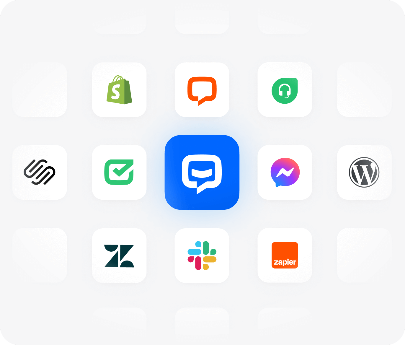 ChatBot integrations: Shopify, LiveChat, Freshdesk, Squarespace, HelpDesk, Facebook Messenger, WordPress, Zendesk, Slack, Zapier.