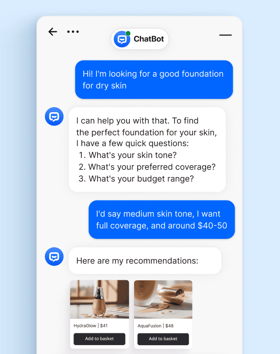 Virtual shopping assistant using natural language understanding to provide personalized promotions and guide customers through product discovery