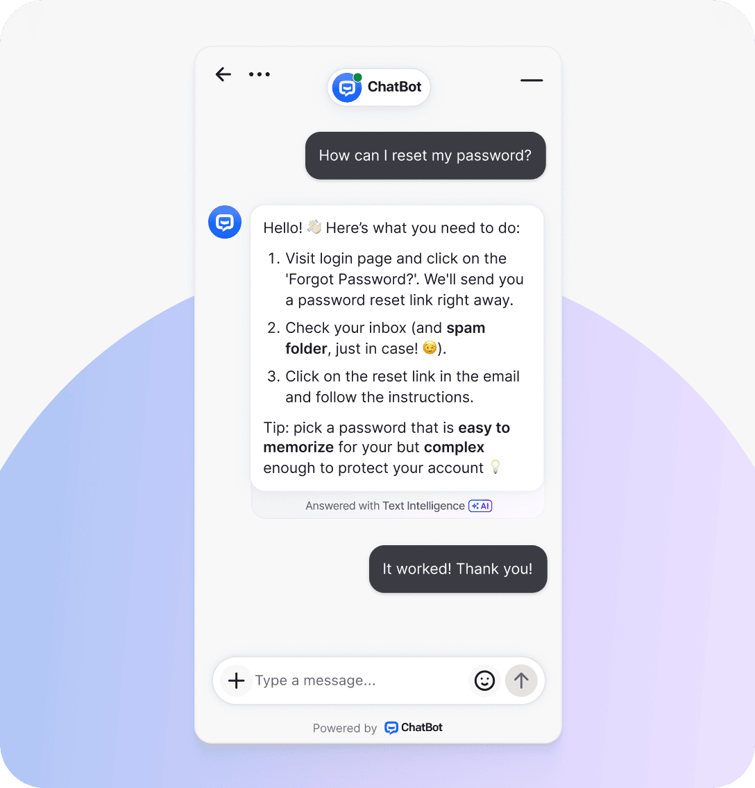 Answer bot powered by artificial intelligence providing multilingual support and instant responses to customer queries from knowledge base