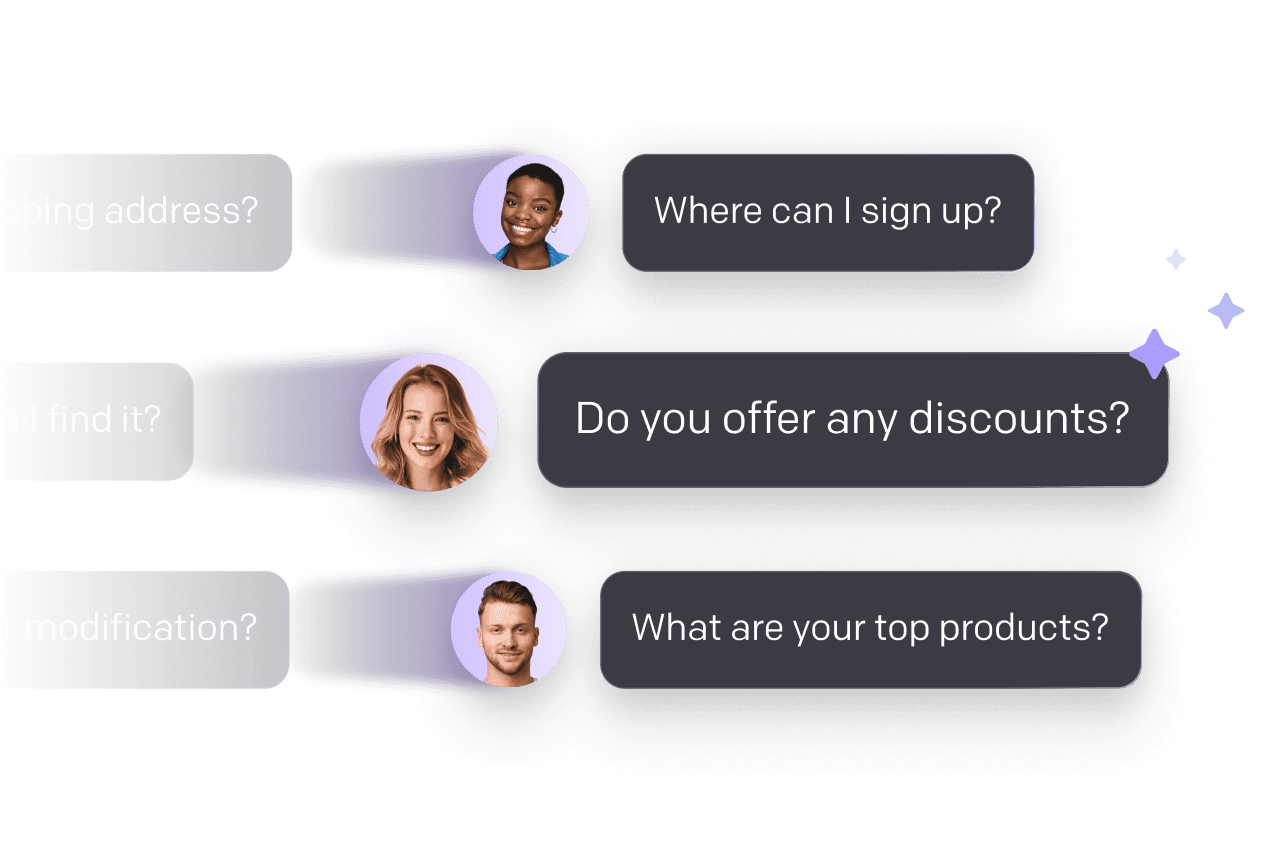 AI sales chatbot answering customer queries with natural language processing showing personalized conversations with potential customers